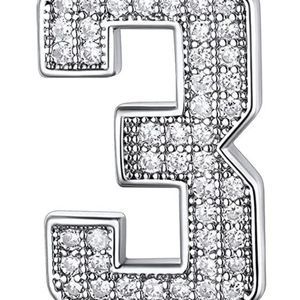 ChainsProMax Men Cubic Zirconia 0-9 Number Pendant, Lucky Jewelry Necklace
